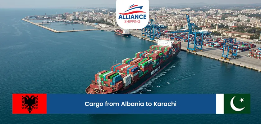 cargo from albania to karachi