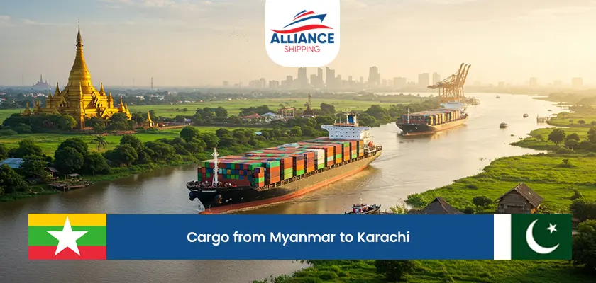 cargo from myanmar to karachi